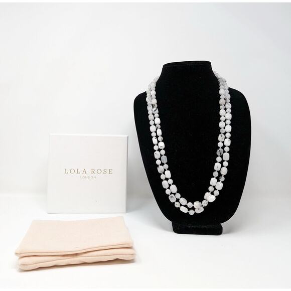 Lola Rose Jewelry - Lola Rose Ruby Rae Cloudy Gray White Amber Agate Necklace 56 Inches